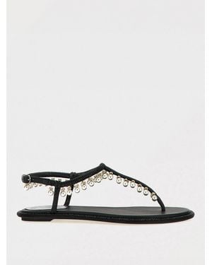 Rene Caovilla Beaded Flat Sandals - Black