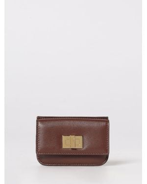 Fendi Leather Credit Card Holder - Brown
