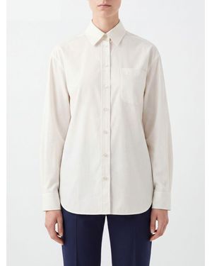The Row Long-Sleeved Cotton Shirt With French Collar - White