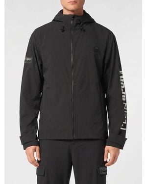 Philipp Plein Hooded Windbreaker - Black