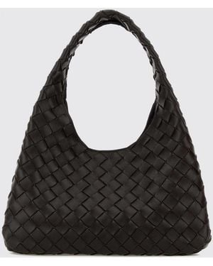 Bottega Veneta Kleine Campana Schultertasche Aus Intrecciato-Leder - Schwarz