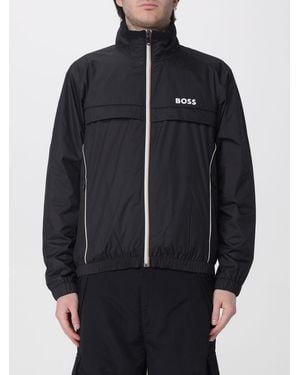 BOSS Polyester Jacket With Logo - Blue