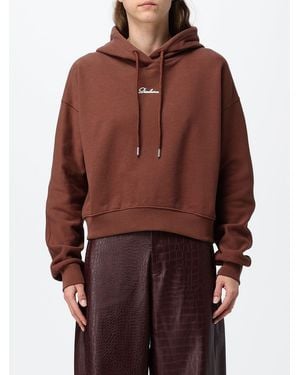 DISCLAIMER Relaxed Fit Printed Logo Cotton Hoodie With Drawstring - Red