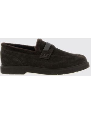 Brunello Cucinelli Penny-Loafer Aus Wildleder Mit Shearling-Futter Und Monili - Weiß