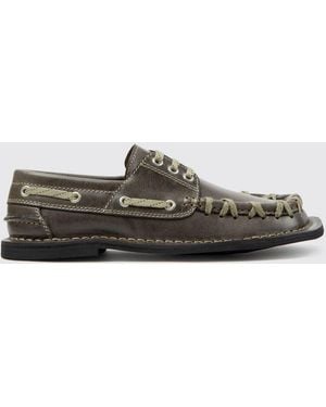 CAMPERLAB Zapatos Náuticos Eki De Piel Con Bordado Y Puntera Asimétrica - Blanco