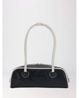 Marge Sherwood Smooth Leather Shoulder Bag With Double Handle And Zip - White