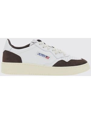 Autry Baskets Medalist Low Bicolores En Cuir De Veau Et Daim - Blanc