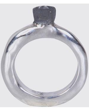 Rosa Maria Chromed Ring With Set Stones - White