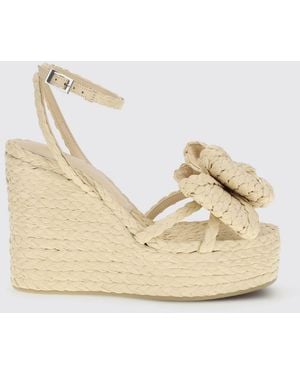 Mach & Mach Braided Raffia Wedge Sandal - Natural