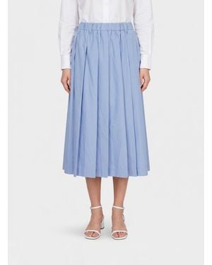Aspesi Cotton Pleated Skirt - Blue