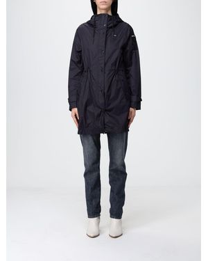 Blauer Nylon Raincoat With Hood - Blue