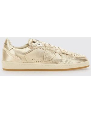 Philippe Model Pgal Laminated Leather Sneakers - Natural