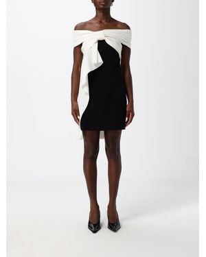 MSGM Schulterfreies Mini-Etuikleid Aus Crêpe Mit Abstraktem Muster - Weiß