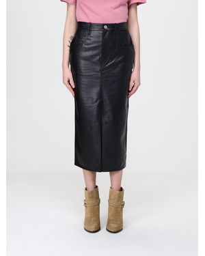 Isabel Marant Nilauria Midi Synthetic Leather Skirt - Black