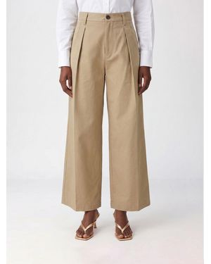 Tela Pantalon Large En Coton Stretch Avec Passants De Ceinture - Neutre