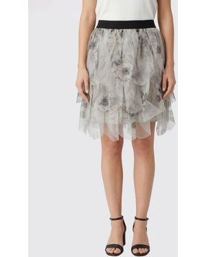 Max Mara Floral Print Silk Mini Skirt - Grey