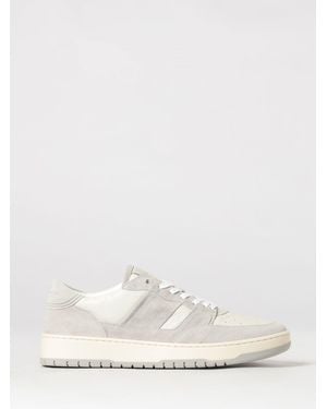 Collegium Pillar Alpha Bicolour Leather Low-Top Trainers With Perforated Toe - White
