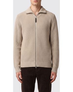 Maison Margiela Wool Cardigan With French Collar And Two-Way Zip - Natural