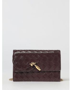 Bottega Veneta Andiamo Woven Leather Pouch - Purple