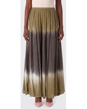 Roberto Collina Tie Dye Cotton And Silk Midi Skirt - Brown