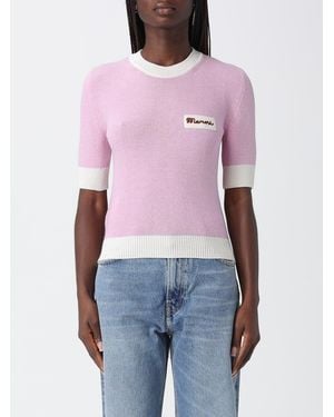 Marni Wollpullover Mit Logo - Pink