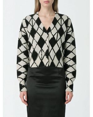 Blumarine Cardigan Von Aus Wolle Und Kaschmir Mit Argyle-Muster Und Pailletten - Schwarz