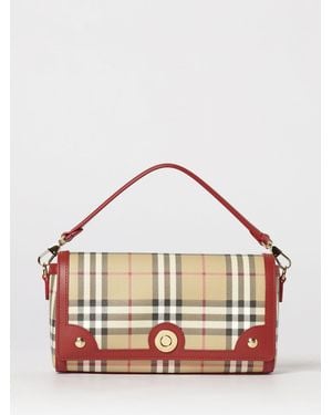 Burberry Note Coated Cotton Bag With Vintage Check Print - Pink
