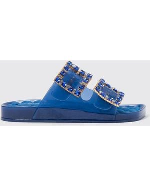 Twinset Pvc Sandal With Rhinestones - Blue
