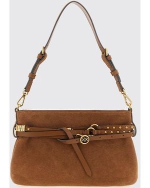 Pinko Belt Bag Mini Suede Shoulder Bag - Brown