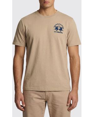 La Martina Cotton T-Shirt With Logo - Natural