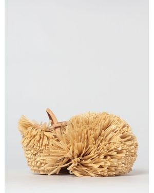 Moschino Raffia And Cork Sandal - Natural