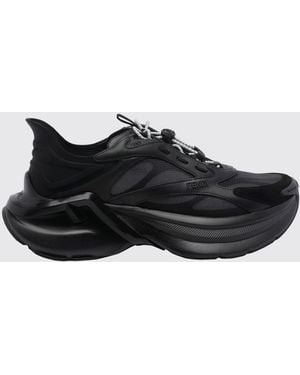 Fendi F-Light Leather And Mesh Sneakers - Black