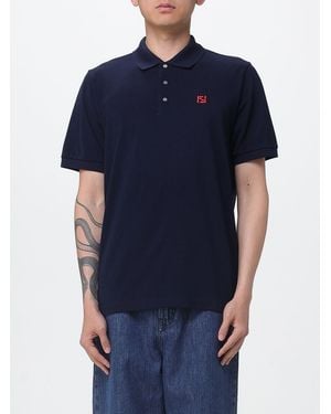 Fendi Classic Cotton Polo Shirt - Blue