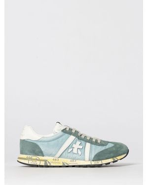 Premiata Lucyd Perforated Leather And Rubber Trainers - Green