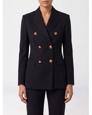 Golden Goose Double-Breasted Virgin Wool Blazer With Metal Buttons - Blue