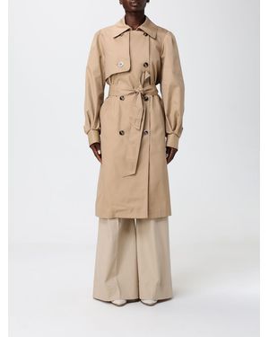 Twinset Double-Breasted Cotton Blend Trench Coat - Natural
