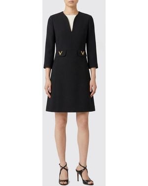 Valentino Virgin Wool And Silk Dress - Black