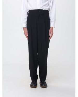 Ami Paris Pantalones De Sastre Anchos De Lana Con Pinzas Y Talle Medio De - Negro