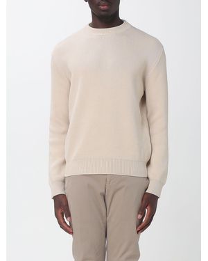 Golden Goose Organic Cotton Crewneck Jumper With Back Logo - Natural