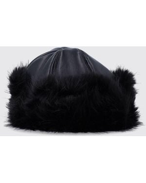 Stand Studio Gorro Beanie Bicolor De Pelo Sintético Con Vuelta - Negro