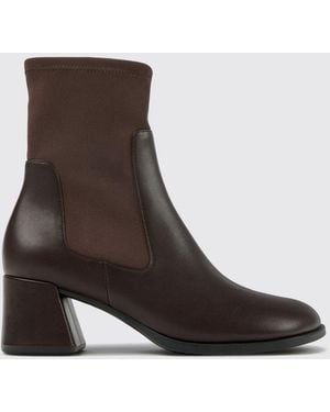 Camper Kora Smooth Leather Chelsea Boots With Medium Heel - Brown