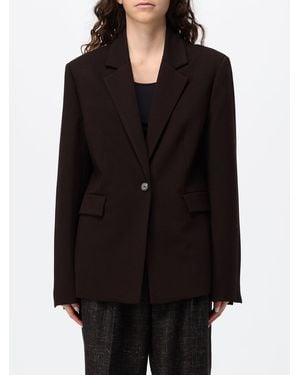 Liviana Conti Kurzer Einreihiger Viskose-Blazer Von Mit Einknopfverschluss - Schwarz