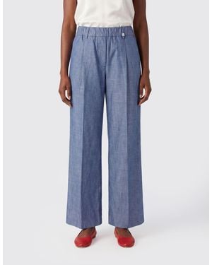 Myths Cotton Palazzo Pants - Blue