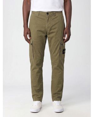 Stone Island Cotton Cargo Trousers - Green