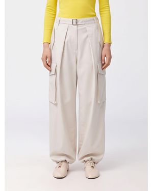 Loewe High-Waisted Wide-Leg Cargo Pants - White