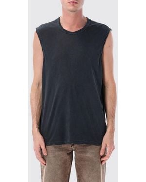 James Perse Cotton Tank Top With Crew Neck - Blue