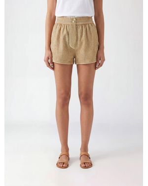 Oséree Lurex Swim Shorts - Natural