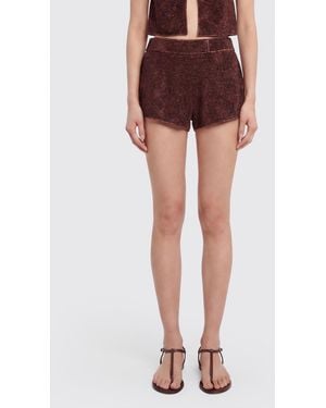 Oséree Lurex Shorts - Red