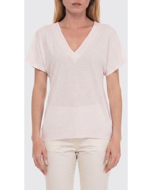 BOSS Linen V Neck T-Shirts - White