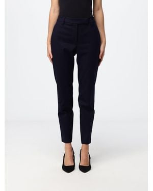 Brunello Cucinelli Skinny Stretch Cotton Trousers With Off-Center Closure - Blue